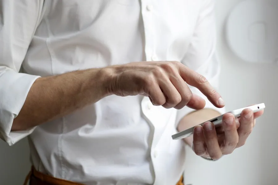A person exchanging messages on a phone