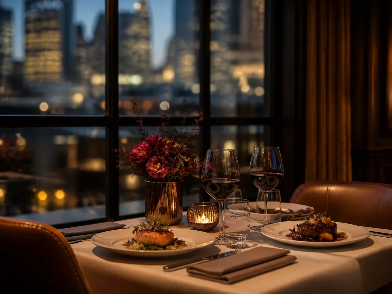 Elegant fine dining table setting