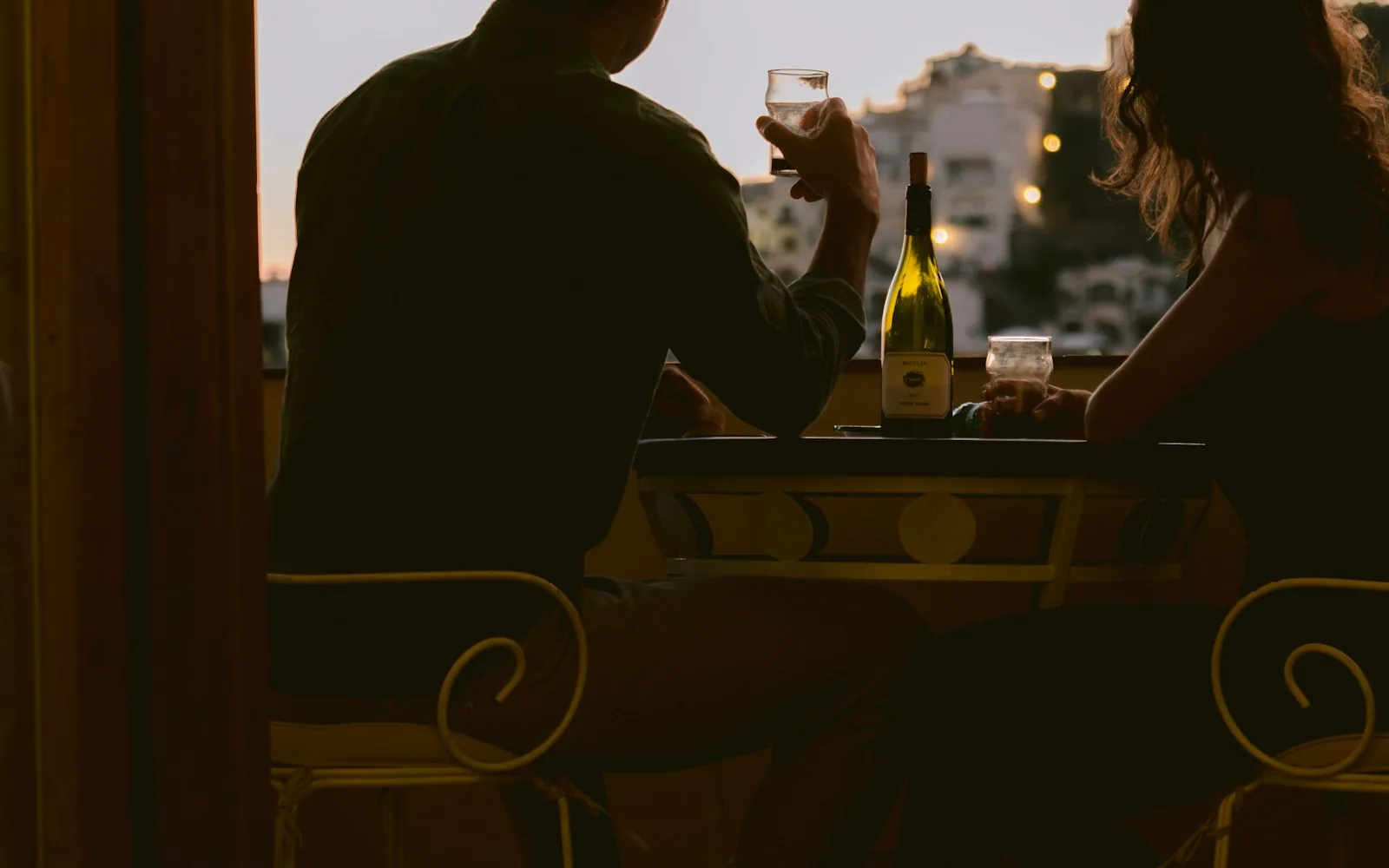 A stylish couple enjoying a romantic evening